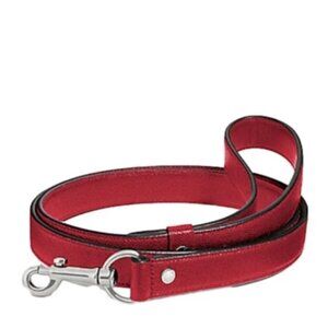 Coach F26178 Small Leather Dog Pet Leash, SV/Red